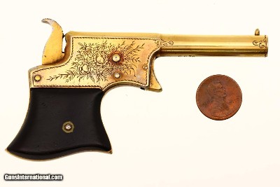 Remington No 1 Vest Pocket Pistol, Gold Engraved, Antique, 9163, O-137 - Image 2 of 8