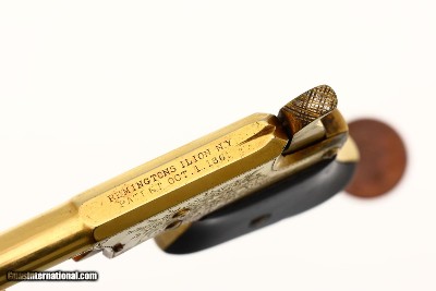 Remington No 1 Vest Pocket Pistol, Gold Engraved, Antique, 9163, O-137 - Image 3 of 8