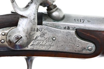 French AN IX Gendarmerie Percussion Pistol, Maubeuge Arsenal, 135, O-152 - Image 5 of 11