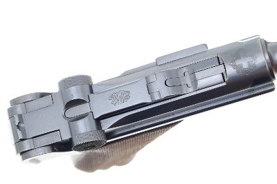Swiss DWM 1906 Pistol, Swiss Cross in Starburst, Holster, 6508, FB00008 - Image 6 of 25