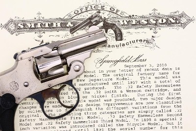 S&W Safety Hammerless, Bicycle Revolver, Factory Letter, 87923, FB01564
