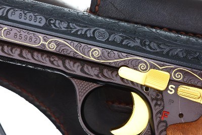 SIG P210 Luxus Arabesque Engraved Pistol, P85982, FB02375 - Image 5 of 22