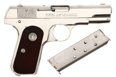 Colt 1908 Hammerless .380ACP Factory Nickel Pistol, 93891, FB01940 - Image 2 of 9