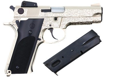 S&W 559 Factory Class A Engraved Nickled Pistol, A770234, FB02415 - Image 3 of 9