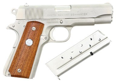 Colt Combat Commander, .38 Super, Satin Nickle, 70SC32930, FB02426 - Image 1 of 8