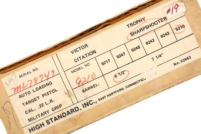 High Standard Sharpshooter Pistol, E. Hartford, Boxed, ML78749, FB01258 - Image 6 of 11