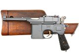 Mauser C96 Prewar Bolo Pistol, Floral Grips, Matching Stock, 40414, FB02418