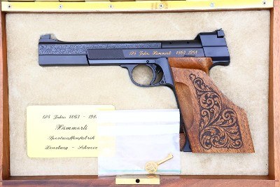 Hammerli 208 Factory Engraved 125 Year Swiss Pistol, Cased, JP0298, FB02063 - Image 5 of 12