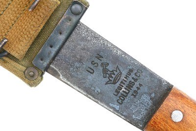U.S. Legitimus Collins & Co. 1944 USN Machete with Scabbard, X-446 - Image 3 of 12