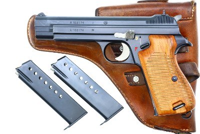 SIG P49 Early Swiss Pistol Military Rig, A103174, FB00296 - Image 1 of 18