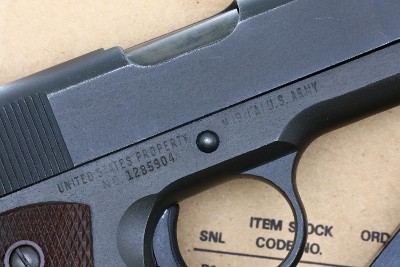 Remington Rand 1911 A1 US Military WWII Pistol, 1285904, FB02163 - Image 3 of 12
