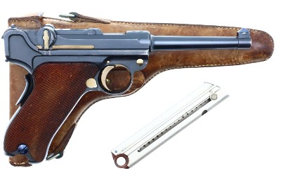 1900 DWM Swiss Military WIDE TRIGGER Luger, Holster, 4608, FB00325 - Image 2 of 19