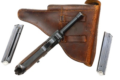 Mauser 1937 S/42 German Army WWII Luger Pistol Rig, 359k, FB01575 - Image 9 of 20