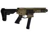 AR15 Pistol, AR9 pistol MA-9 9MM 4" ENHANCED SPORTING SERIES MINI GLOCK STYLE PISTOL / SBA3 / FDE - 2 of 4
