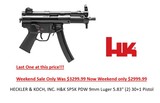 HECKLER & KOCH, INC. H&K SP5K PDW 9mm Luger 5.83