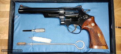 S&W 44 Magnum, pre model 29. MFG 1957. Pristine condition in blue presentation box. SN S178XXX. Highly Collectable Smith & Wesson Revolver