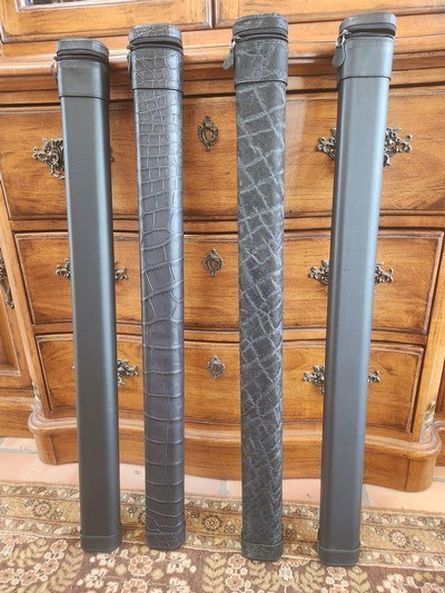 Exhibition Ginacue Elephant, Elephant Ear Top (50th Anniversary Case) ,Crocodile and 1 Premium leather Pool Cue Cases - Image 1 of 8
