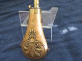 Mid-1800's Shell & Bush Design Powder Flask - 2 of 6