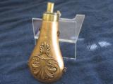 Mid-1800's Shell & Bush Design Powder Flask - 1 of 6
