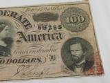 1864 $100 Confederate Note - 3 of 5