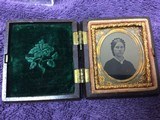 Small Unique Ambrotype of Civil War Period Lady - 1 of 7