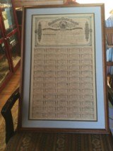 Original and Complete Framed 1865 Confederate $1,000 Bond, with All Interest Payment Coupons