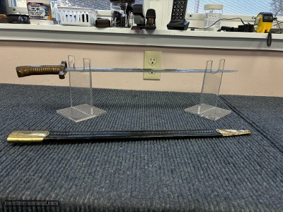 Zouave Sword Bayonet With Leather Scabbard and Frog (Reproduction)