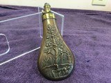 Three Excellent 1800's Brass and Copper Powder Flasks - 11 of 12
