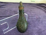 Three Excellent 1800's Brass and Copper Powder Flasks - 3 of 12