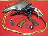 Colt Model 1917 D.A. 45 w/stag grips, original grips (customized), moon clips, lanyard, holster - 1 of 15