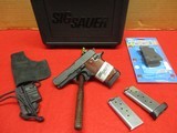 Sig Sauer P938 Siglite NS, Rosewood Grips, Exc. Cond w/box, manual, spare mags, holsters - 1 of 14