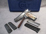 Colt 1911 Combat Elite Commander 9mm w/NC Ordnance Repro Ram Horn Colt Medallion Grips, Original Box - 1 of 15