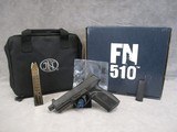 FN USA FN 510 Tactical 10 mm Auto 15+1/22+1 Matte Black with Threaded Barrel, Night Sights, New in Box