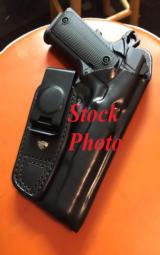 HBE Leatherworks Black Calfskin Pro TL Tuckable Holster (RH) for Colt Defender (or similar sized compact 1911) - 1 of 3