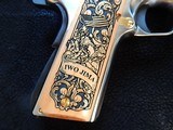 NRA 100th Year Limited Edition Arizona - Engraved Auto Ordnance 1911-A1 Nickel & Gold with Display Case - 65 of 100 - 9 of 15