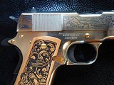 NRA 100th Year Limited Edition Arizona - Engraved Auto Ordnance 1911-A1 Nickel & Gold with Display Case - 65 of 100 - 8 of 15