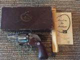 2nd Issue Nickel Colt Detective Special with Factory Shroud 1955 Manufacture With Original Box and Accessories - 1 of 15