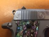 Colt Mustang Pocketlite .380 Nickel/Stainless Finish Engraved with Abalone Grips - 6 of 14