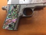 Colt Mustang Pocketlite .380 Nickel/Stainless Finish Engraved with Abalone Grips - 7 of 14