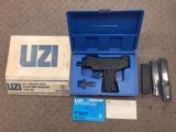 LNIB Pre-Ban IMI Micro Uzi Pistol 9mm Action Arms Import Early Round Trigger Guard With 3 Magazines - 1 of 9