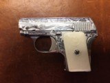 Astra Model 200 Firecat .25 ACP / 6.35mm NIckel plated and engraved with accessories - 3 of 9