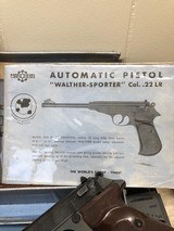 1954 Manurhin "Walther-Sporter" 22LR Target Pistol, 90% Condition, 8 3/8" Barrel, Brown Plastic Target Grips - 3 of 14