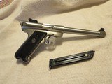 1990 Ruger MK II Target Pistol, 22LR, Ni-Plated, 1 Mag, 6.75" Taper Barrel, Target Sights - 2 of 9