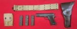 MINTY 1943 ALL COLT 1911A1 U.S. PISTOL WITH 3 MAGS HOLSTER WEB BELT & POUCH - 1 of 15