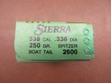 Sierra #2600 .338 Diameter 250 Gr. Spitzer Boat Tail - 1 of 2