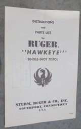 Ruger Hawkeye Single Shot Pistol Owners Manual