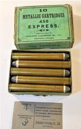 10 Vintage 450 Express Cartridges. Dominion Cartridge Co. - 4 of 13