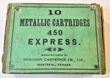 10 Vintage 450 Express Cartridges. Dominion Cartridge Co. - 1 of 13
