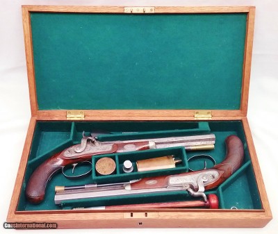 Original - Half Stock - Cased Pair - Percussion - 58Cal Made by H Nock - London Stk# P-96-92