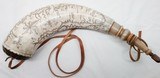Bruce D Horne - Custom Powder Horn – Large – White to Tan –Scrimshawed Map Horn - STK# P-36-44 - 4 of 6